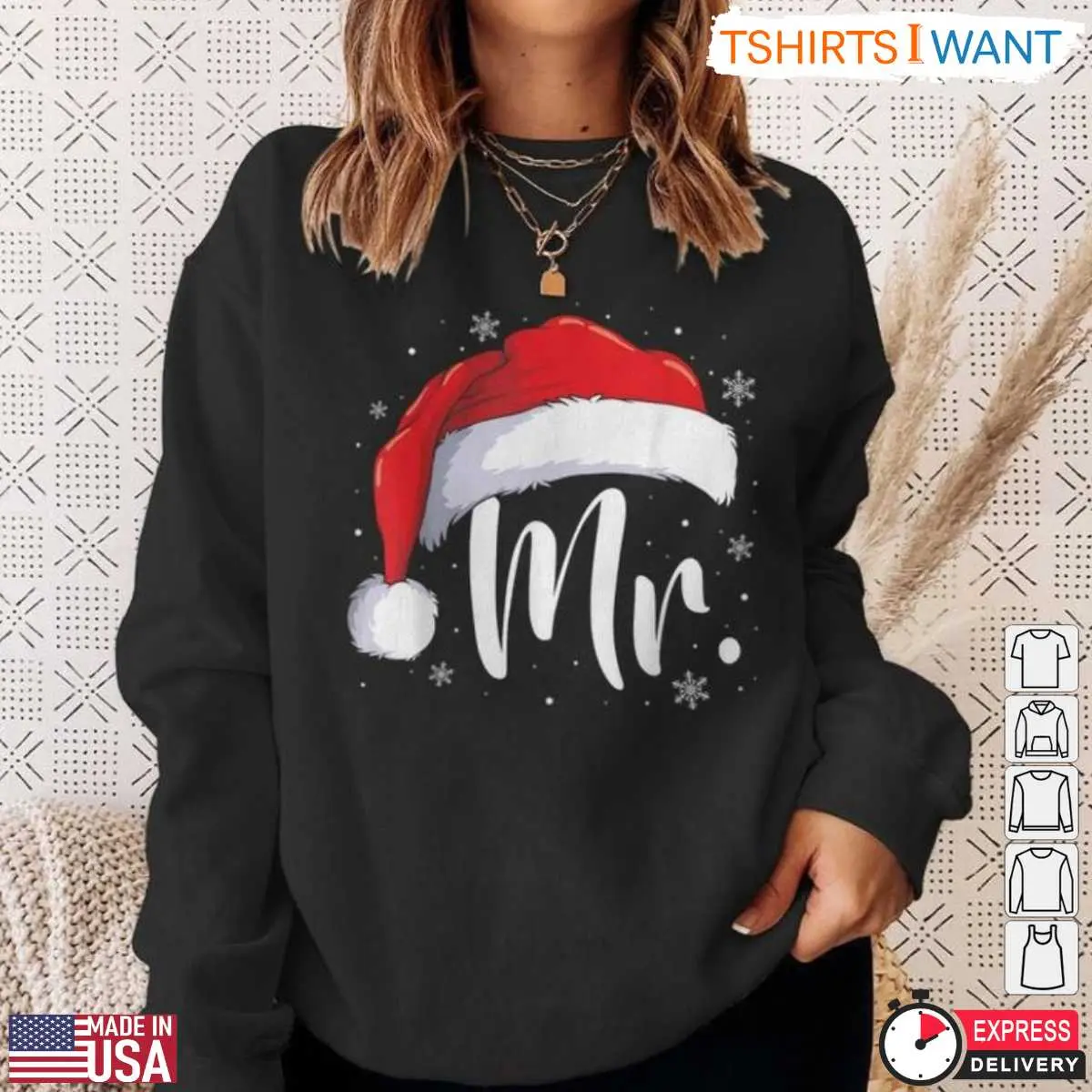 Christmas Hat Santa Couples Matching T Shirt 3 1.jpg