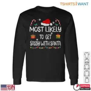 Christmas Items T-Shirt - Sassy Santa Graphic Tee with Gifts and Candy Canes 7 Christmas Items Festive Holiday Collection Tee 2 1.jpg