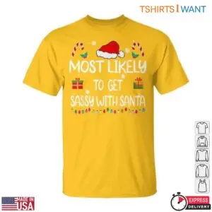 Christmas Items T-Shirt - Sassy Santa Graphic Tee with Gifts and Candy Canes 10 Christmas Items Festive Holiday Collection Tee 5 1.jpg