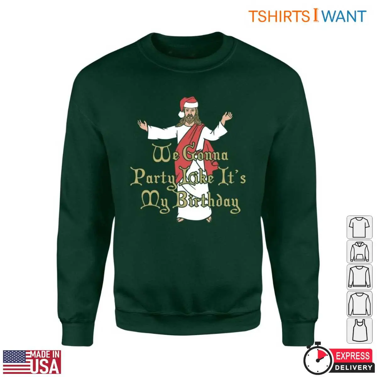 Christmas Jesus T Shirt Party Like Its My Birthday Humor 2 1.jpg