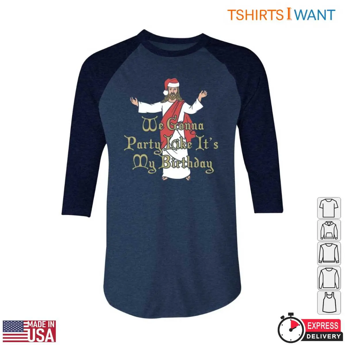 Christmas Jesus T Shirt Party Like Its My Birthday Humor 4 1.jpg