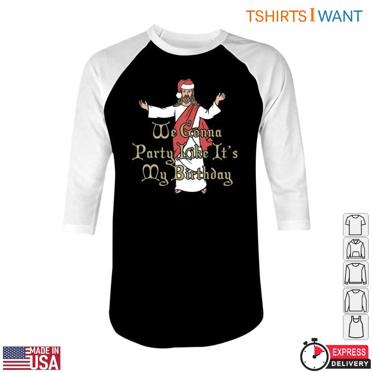 Christmas Jesus T Shirt Party Like Its My Birthday Humor 5 1.jpg