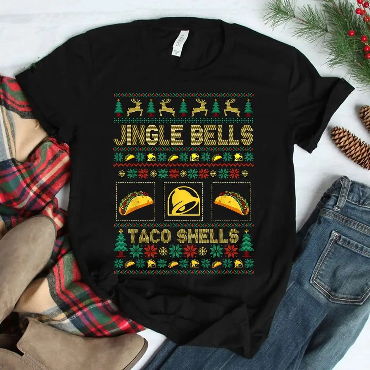 Christmas Jingle Bells Taco Shells Shirt - Funny Food Pun Holiday Tee 3 Christmas Jingle Bells Taco Shells Shirt 3 1.jpg