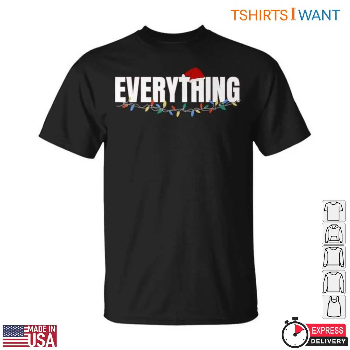 Christmas Light T Shirt Festive Holiday Graphic Tee with Santa Hat 1 1.jpg