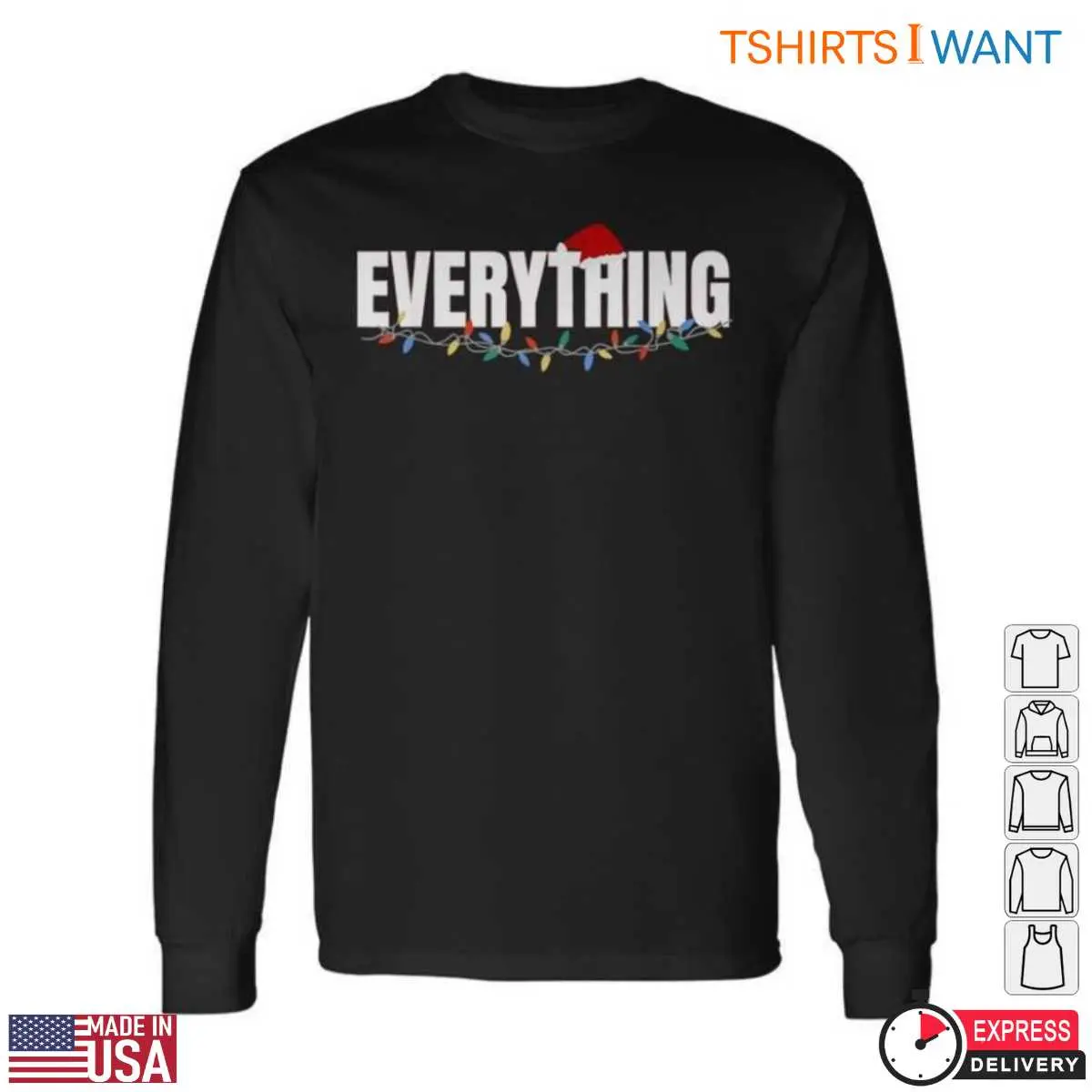 Christmas Light T Shirt Festive Holiday Graphic Tee with Santa Hat 2 1.jpg