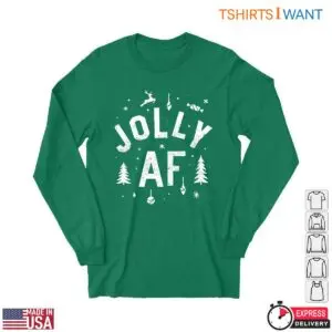 Christmas Motifs T-Shirt - 'Jolly AF' with Holiday Decorations 6 Christmas Motifs T Shirt Jolly AF Holiday Decorations 2 1.jpg