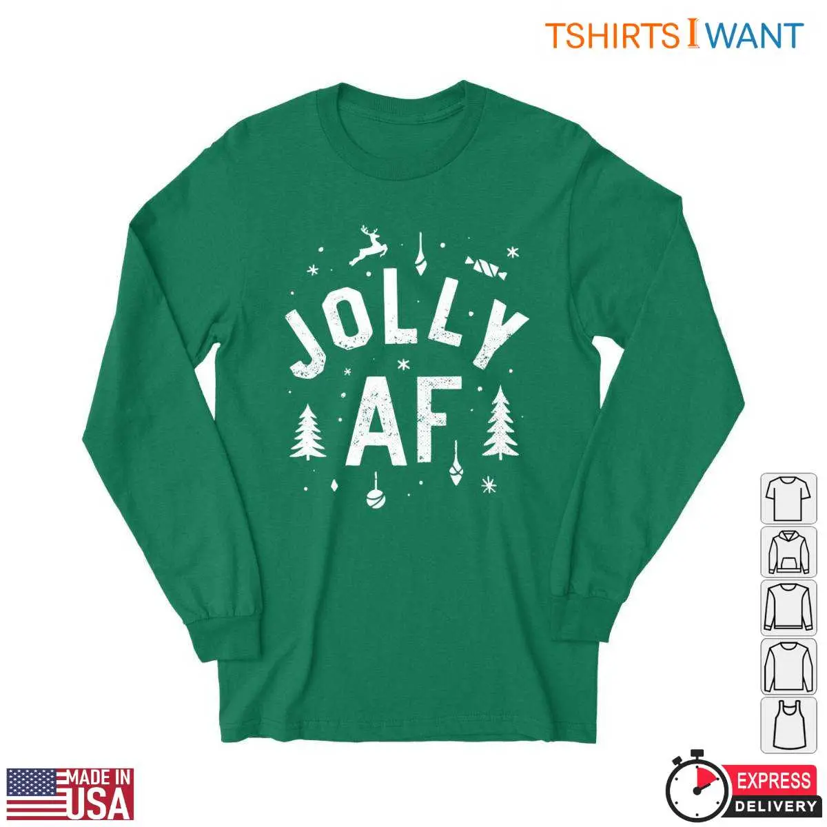 Christmas Motifs T Shirt Jolly AF Holiday Decorations 2 1.jpg