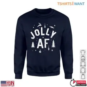 Christmas Motifs T-Shirt - 'Jolly AF' with Holiday Decorations 7 Christmas Motifs T Shirt Jolly AF Holiday Decorations 3 1.jpg
