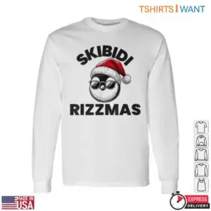 Christmas Penguin T-Shirt - Skibidi Rizzmas Graphic Tee with Santa Hat and Sunglasses 7 Christmas Penguin Skibidi Holiday Fun T Shirt 2 1.jpg