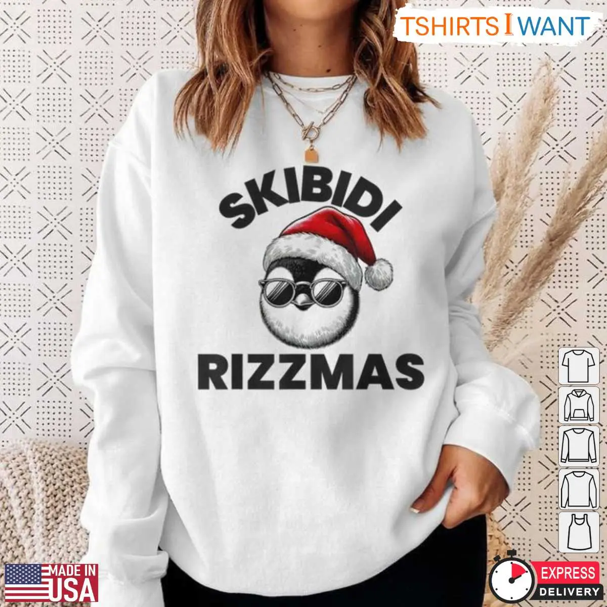 Christmas Penguin T-Shirt - Skibidi Rizzmas Graphic Tee with Santa Hat and Sunglasses 3 Christmas Penguin Skibidi Holiday Fun T Shirt 3 1.jpg