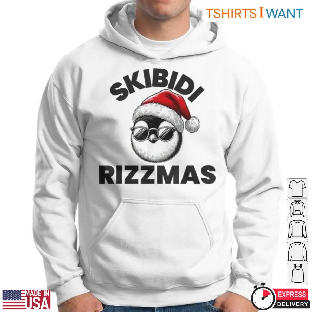 Christmas Penguin T-Shirt - Skibidi Rizzmas Graphic Tee with Santa Hat and Sunglasses 4 Christmas Penguin Skibidi Holiday Fun T Shirt 4 1.jpg