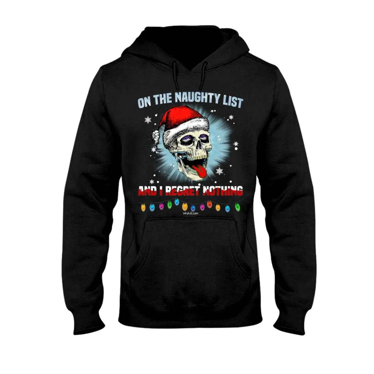 Christmas Skull Shirt On the Naughty List and I Regret Nothing Funny Skull Design 3 1.jpg