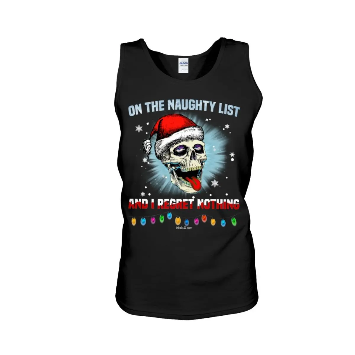 Christmas Skull Shirt On the Naughty List and I Regret Nothing Funny Skull Design 5 1.jpg