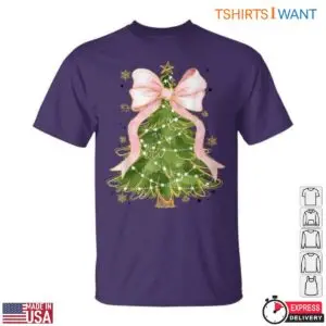 Christmas Tree Pink Bows T-Shirt - Glitter and Lights for the Holidays 10 Christmas Tree Pink Bows T Shirt Glitter and Lights for the Holidays 5 1.jpg