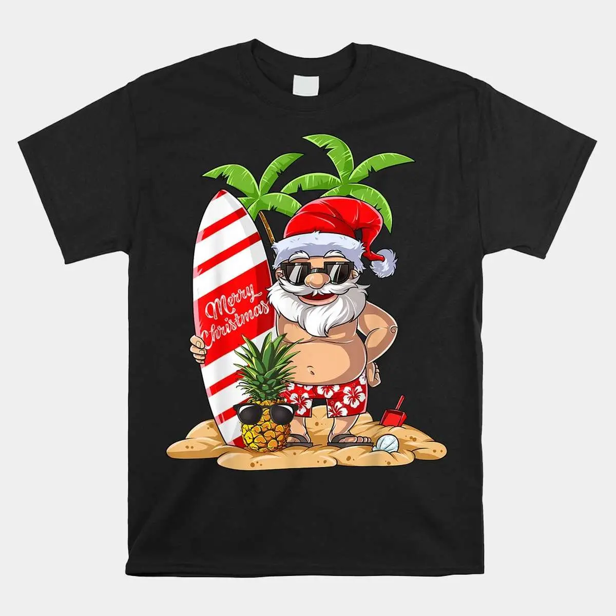 Christmas in July Shirt - Santa Hawaiian Summer Surfing Tee 10 Christmas in July Santas Summer Vacation 1