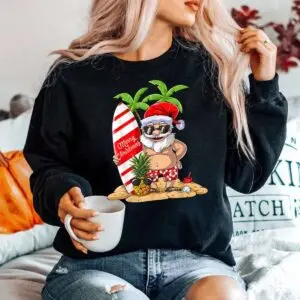 Christmas in July Shirt - Santa Hawaiian Summer Surfing Tee 9 Christmas in July Shirt - Santa Hawaiian Summer Surfing Sweatshirt