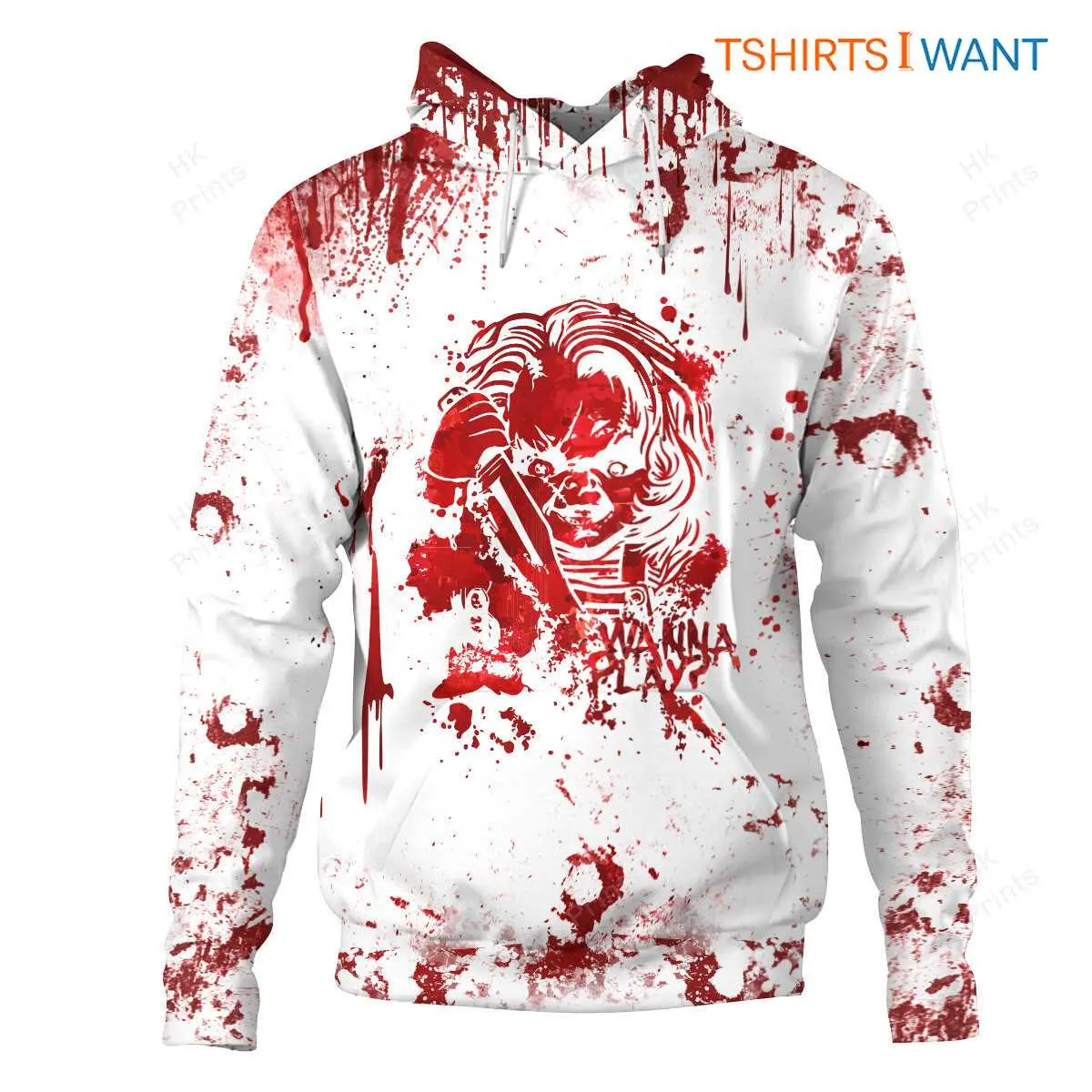 Chucky Hoodie - Wanna Play? All-Over Print Horror Apparel for Fans 6 Chucky Hoodie - Wanna Play? Front