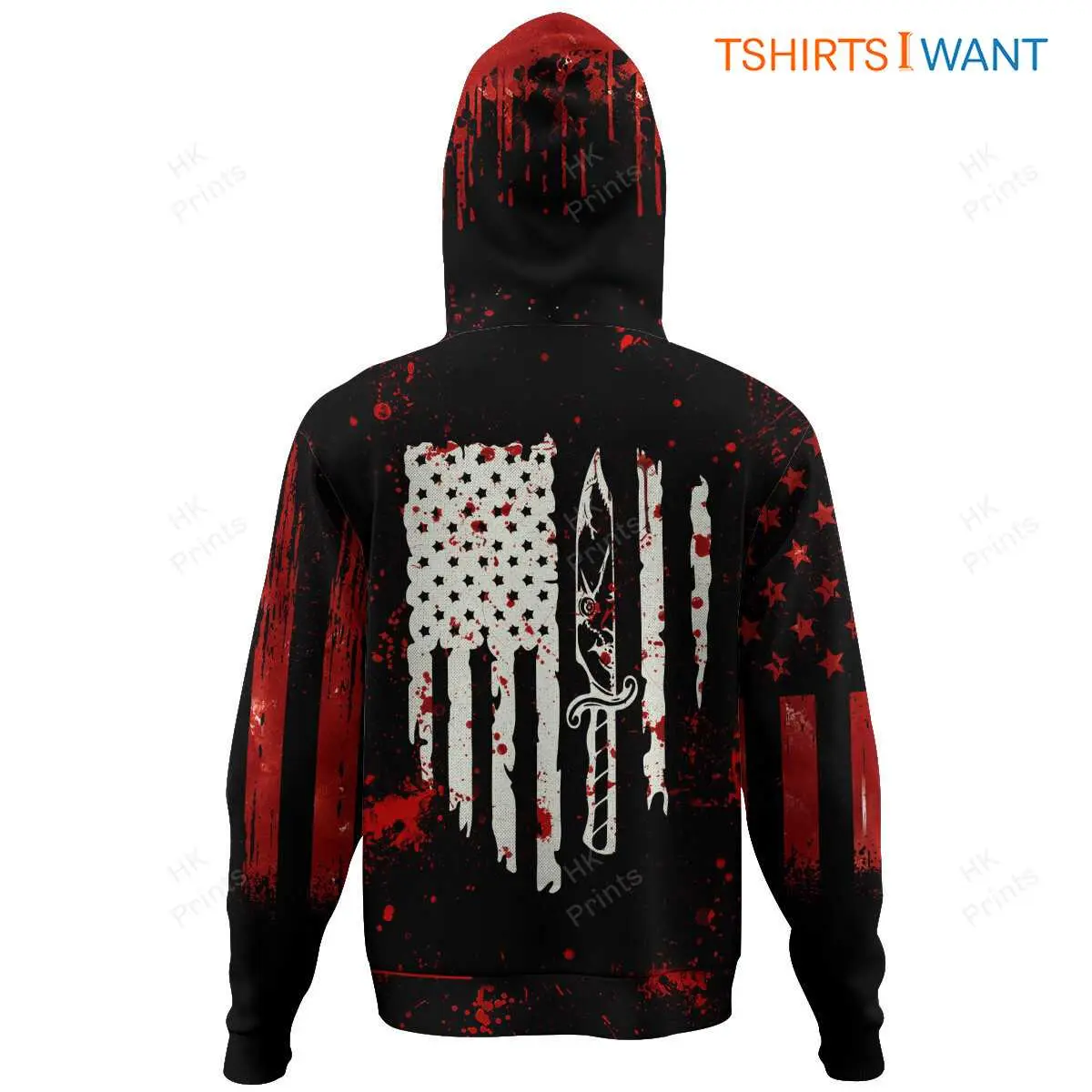 Chucky Hoodies Horror Movie American Flag Spooky Halloween Shirts 7 Chucky Hoodies Horror Movie American Flag Detail
