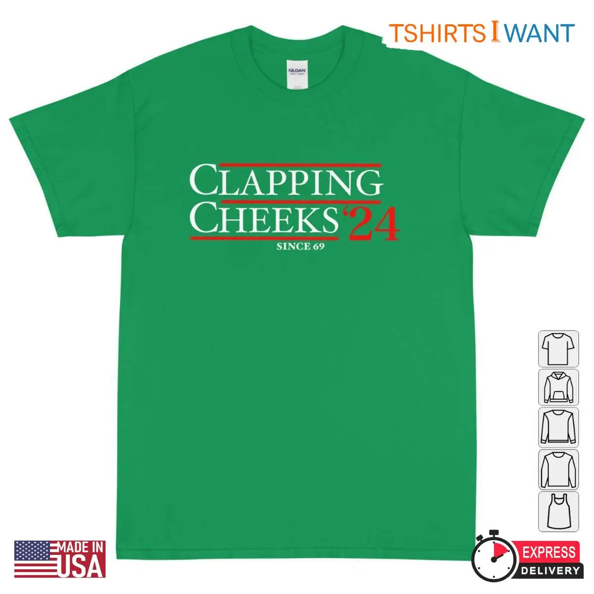 Clapping Cheeks '24 T Shirt – Funny Retro Style Presidential Parody Tee 2