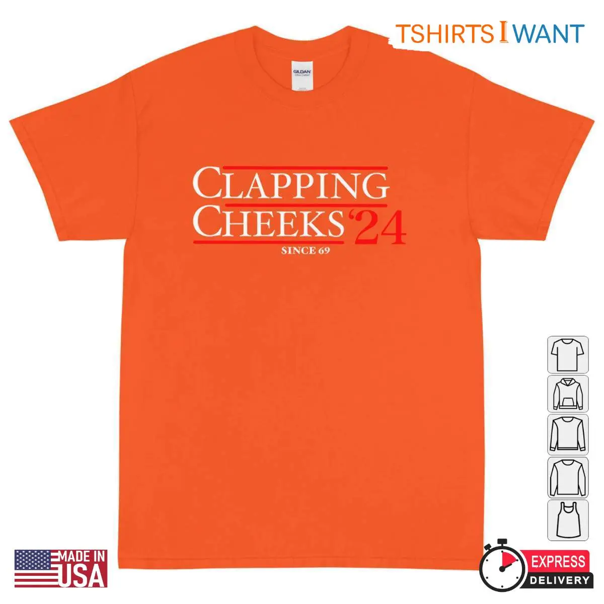 Clapping Cheeks '24 T Shirt – Funny Retro Style Presidential Parody Tee 4