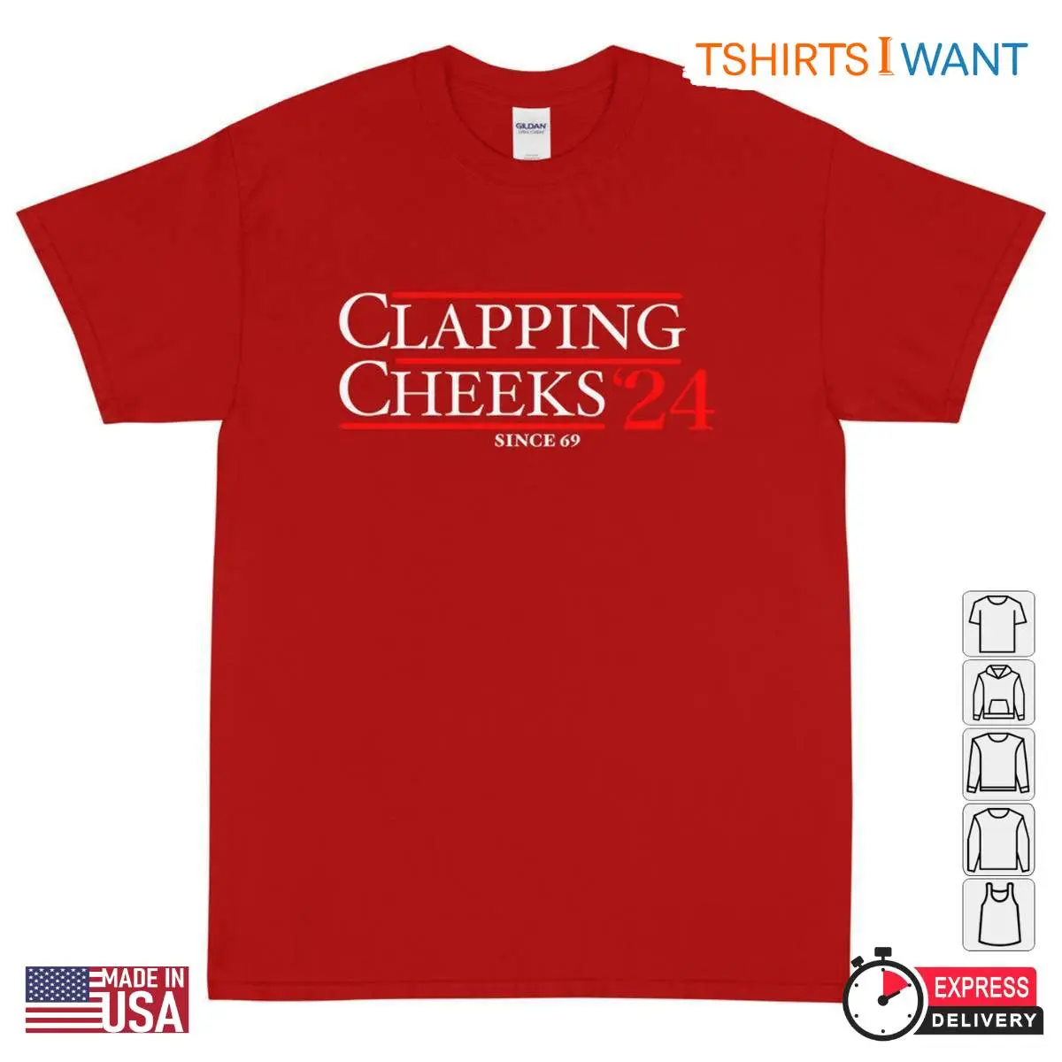Clapping Cheeks '24 T Shirt – Funny Retro Style Presidential Parody Tee 5