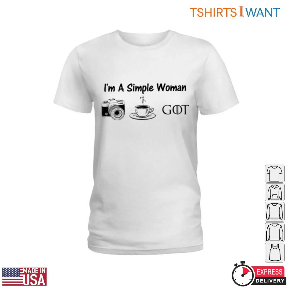 Coffee And Photography Camera & Coffee Lover Simple Style Tee 12 Coffee And Photography T-Shirt Front View