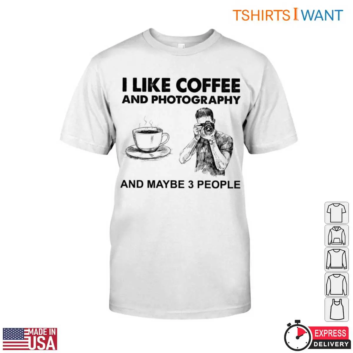 Coffee Photography Funny Coffee Lovers Camera T-Shirt 12 Coffee Photography T-Shirt Front View