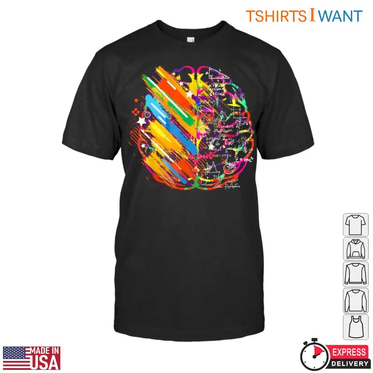 Colorful Brain Design with Math Equations Creative Teacher T-Shirt 12 Colorful Brain Design with Math Equations Creative Teacher T Shirt 1