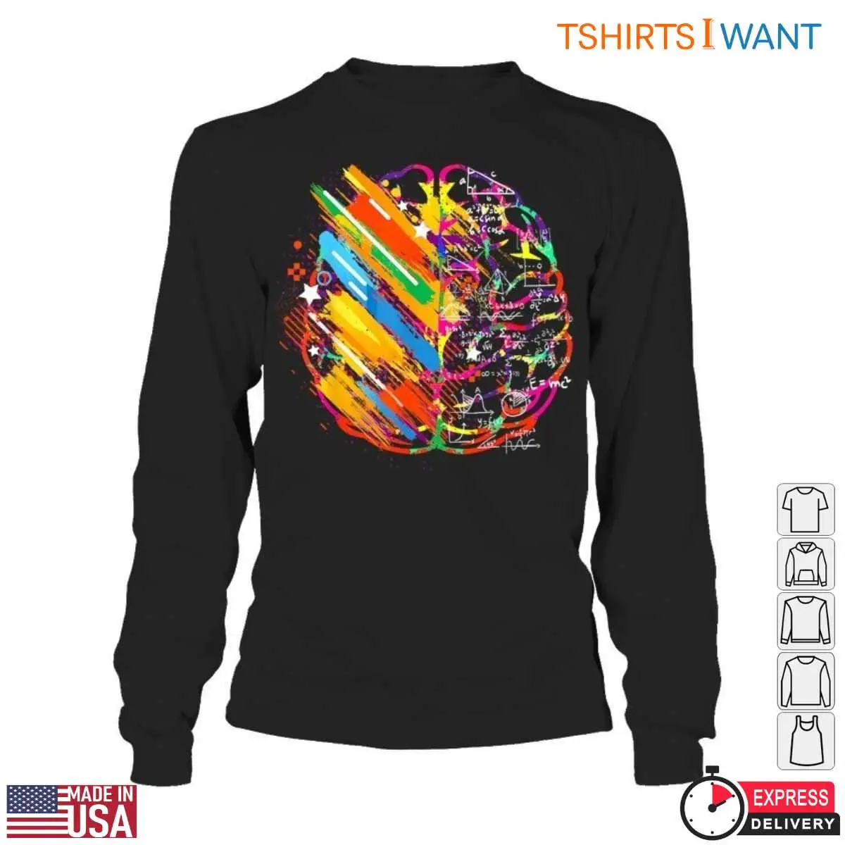 Colorful Brain Design with Math Equations Creative Teacher T Shirt 6 1.jpg