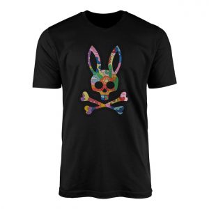 Colorful Bunny Skull Crossbones Graphic T Shirt 1 1.jpg