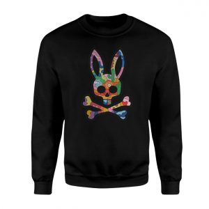 Colorful Bunny Skull Crossbones Graphic T Shirt 3 1.jpg