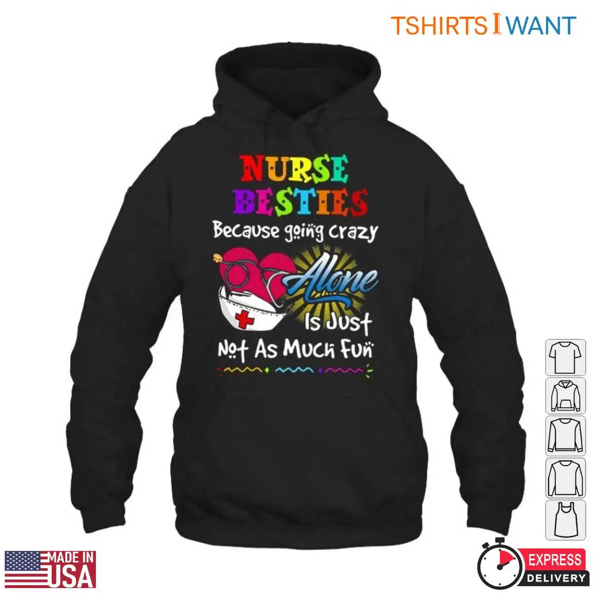 Colorful Stethoscope Heart Design Nurse Friends T Shirt 4 1.jpg