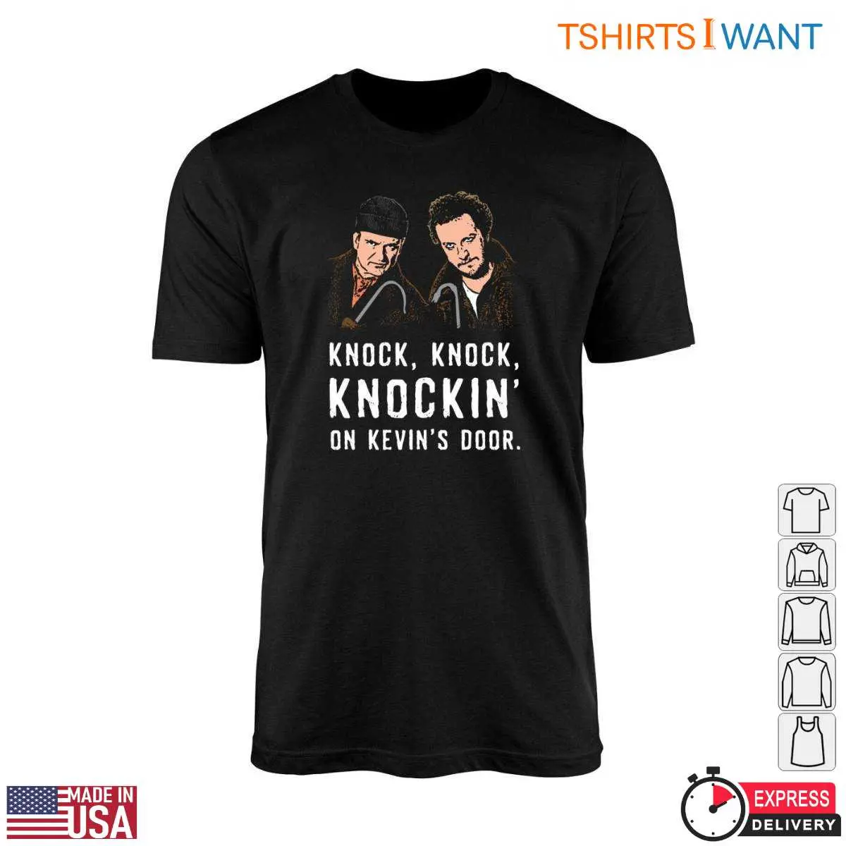 Comedy Duo Movies T-Shirt - Knock, Knock, Knockin' on Kevin's Door Graphic 10 Comedy Duo Movies T-Shirt Front View