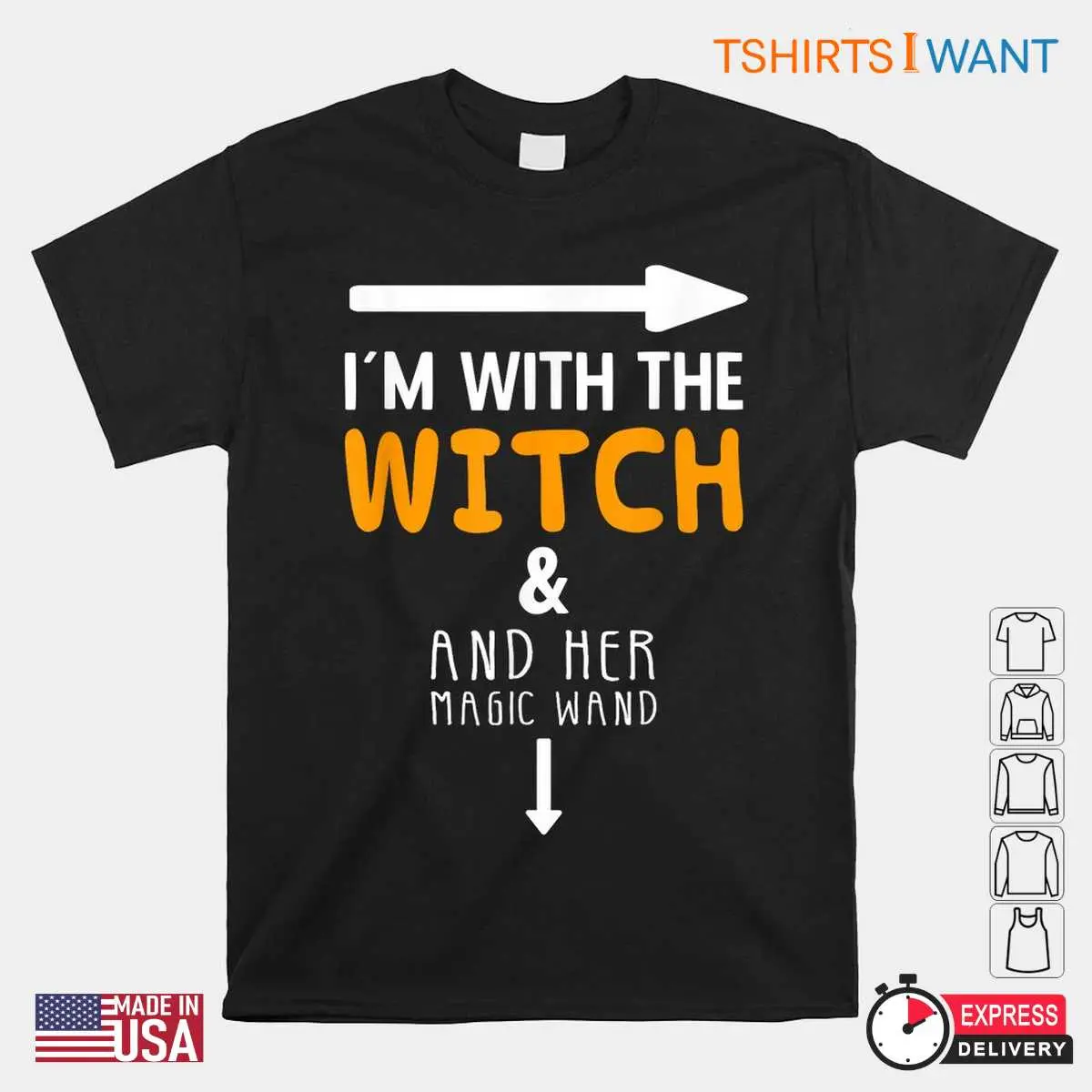 Couples Halloween Sweatshirts Im With the Witch Tee 1 1.jpg