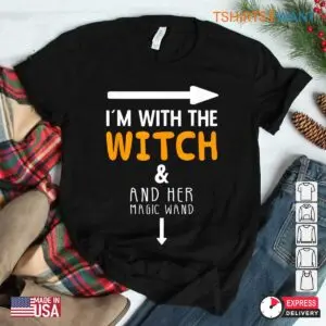 Couples Halloween Sweatshirts: I'm With The Witch Couples Halloween Costume Tee 6 Couples Halloween Sweatshirts Im With the Witch Tee 3 1.jpg