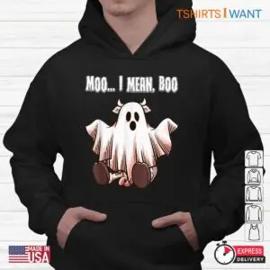 Cow Halloween Shirt: Moo I Mean Boo Ghost Cow Halloween Costume Tee 9 Cow Halloween Shirt Moo Boo Ghost Costume 4 1.jpg