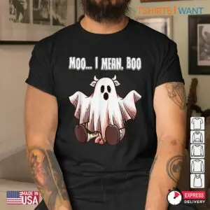 Cow Halloween Shirt: Moo I Mean Boo Ghost Cow Halloween Costume Tee 10 Cow Halloween Shirt Moo Boo Ghost Costume 5 1.jpg