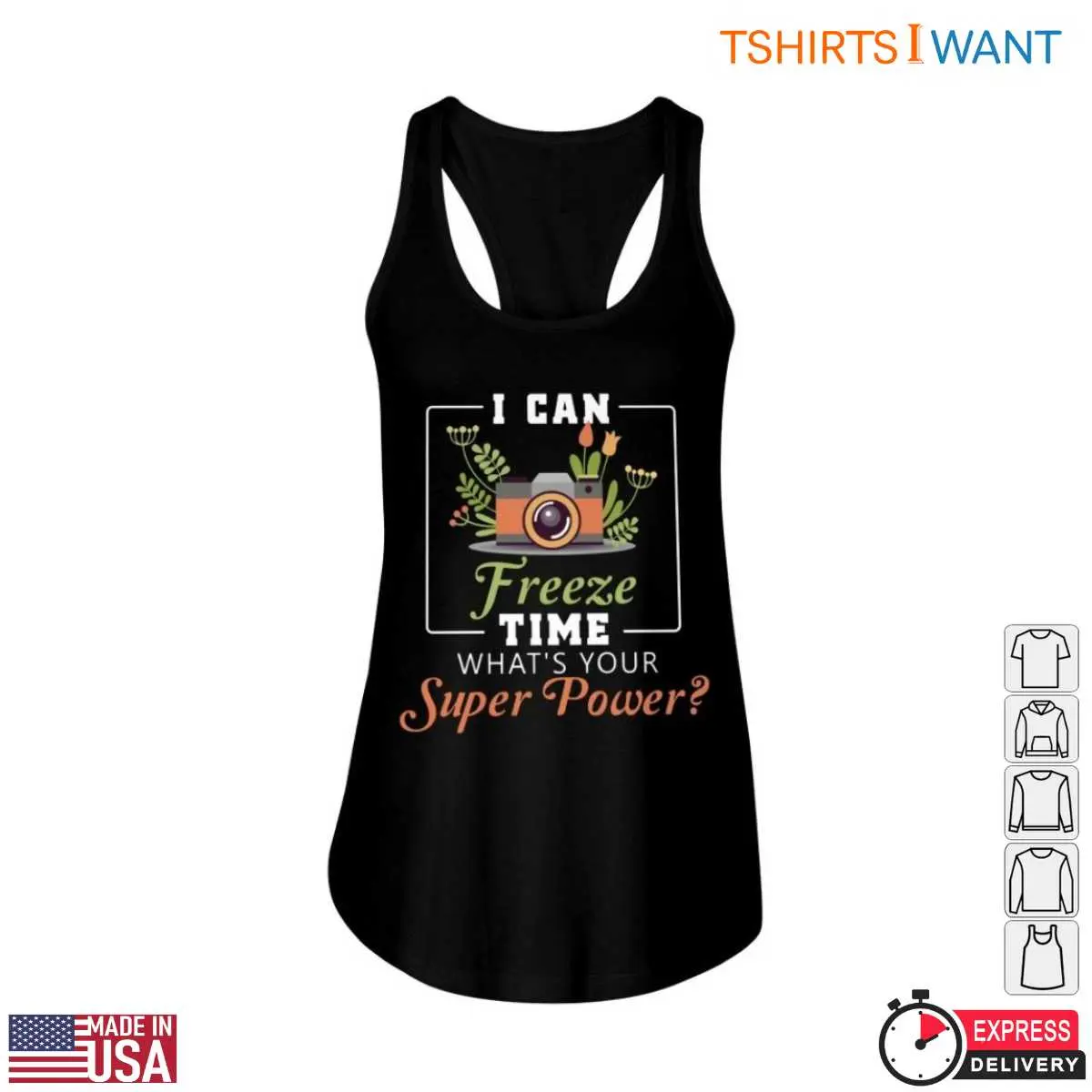 Creative Photographer T-Shirt - I Can Freeze Time Photography Design Tee 13 Creative Photographer T-Shirt Detail