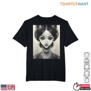 Creepy Anime Girl Dark Fantasy T-Shirt