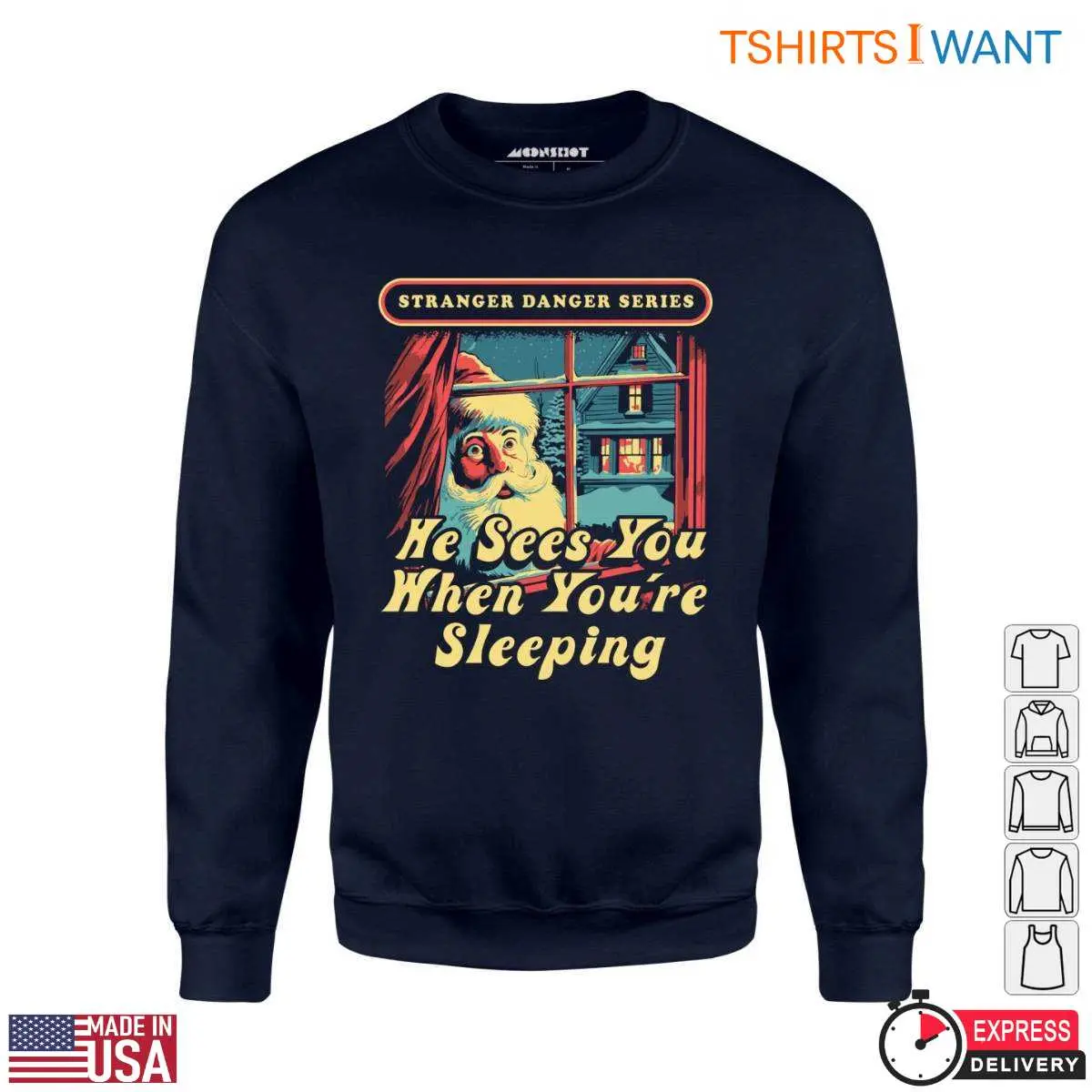 Creepy Santa T Shirt He Sees You When Youre Sleeping 4 1.jpg