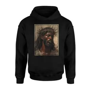 Crowned Jesus T-Shirt – Rustic Christian Art with Thorn Crown 8 Crowned Jesus T Shirt E28093 Rustic Christian Art with Thorn Crown 2.jpg