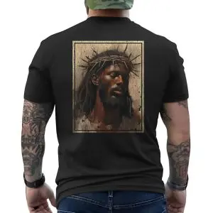 Crowned Jesus T-Shirt – Rustic Christian Art with Thorn Crown 12 Crowned Jesus T Shirt E28093 Rustic Christian Art with Thorn Crown 6.jpg