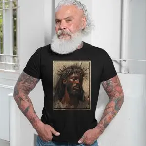 Crowned Jesus T-Shirt – Rustic Christian Art with Thorn Crown 13 Crowned Jesus T Shirt E28093 Rustic Christian Art with Thorn Crown 7.jpg