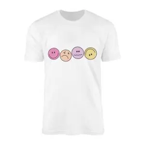 Cute Aesthetic T Shirt All The Feelings Retro Smiley Face Tee 1 1.jpg