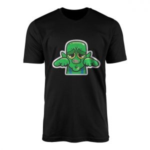 Cute Cartoon T shirt E28093 Sad Green Goblin Style Character Graphic Tee 1.jpg