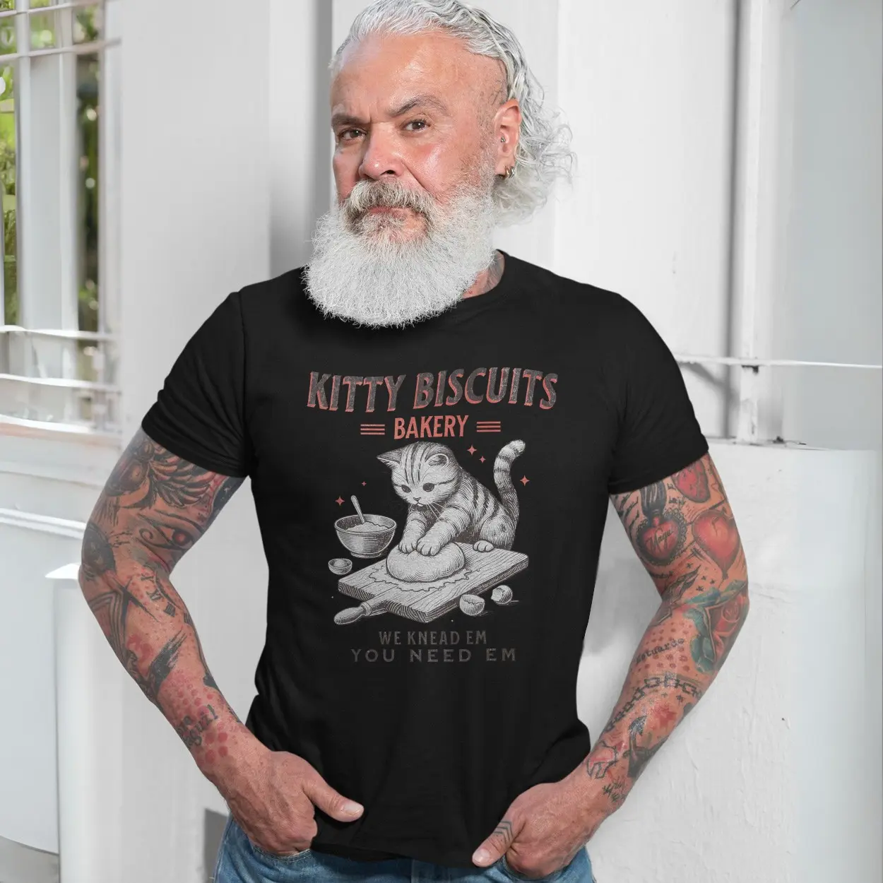 Cute Cat T-shirt – Kitty Biscuits Bakery We Knead Em You Need Em Tee 7 Cute Cat T shirt E28093 Kitty Biscuits Bakery We Knead Em You Need Em Tee 7.jpg
