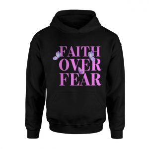 Cute Christian T Shirt Faith Over Fear Butterfly Aesthetic Tee 2 1.jpg