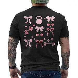 Cute Gym T Shirt E28093 Pink Bows Weights and Cherries Kawaii Fitness Tee 6.jpg
