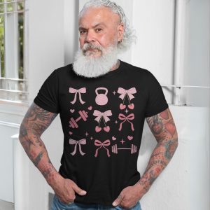 Cute Gym T Shirt E28093 Pink Bows Weights and Cherries Kawaii Fitness Tee 7.jpg