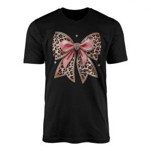 Cute Leopard Print Bow T Shirt Girly Animal Print Graphic Tee 1 1.jpg